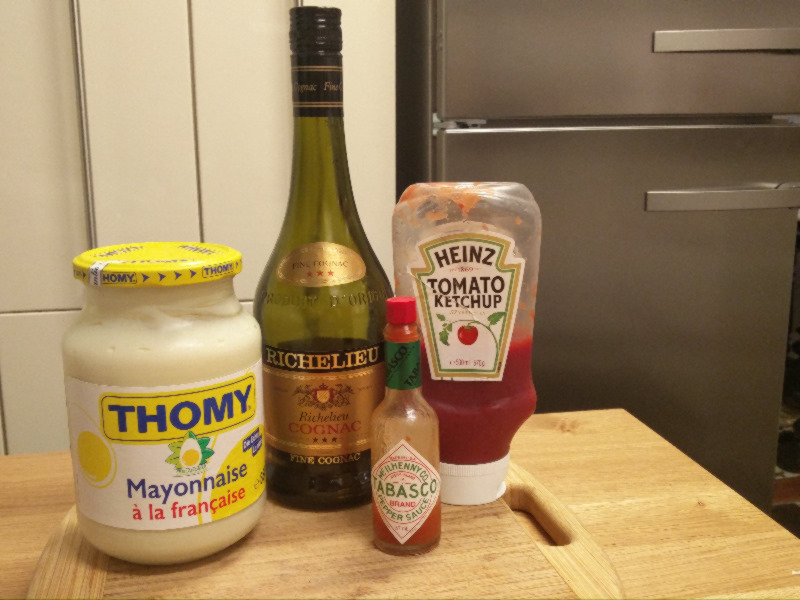 Ingredients for a cocktail sauce