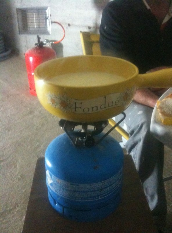 Another improvised fondue on a construction site